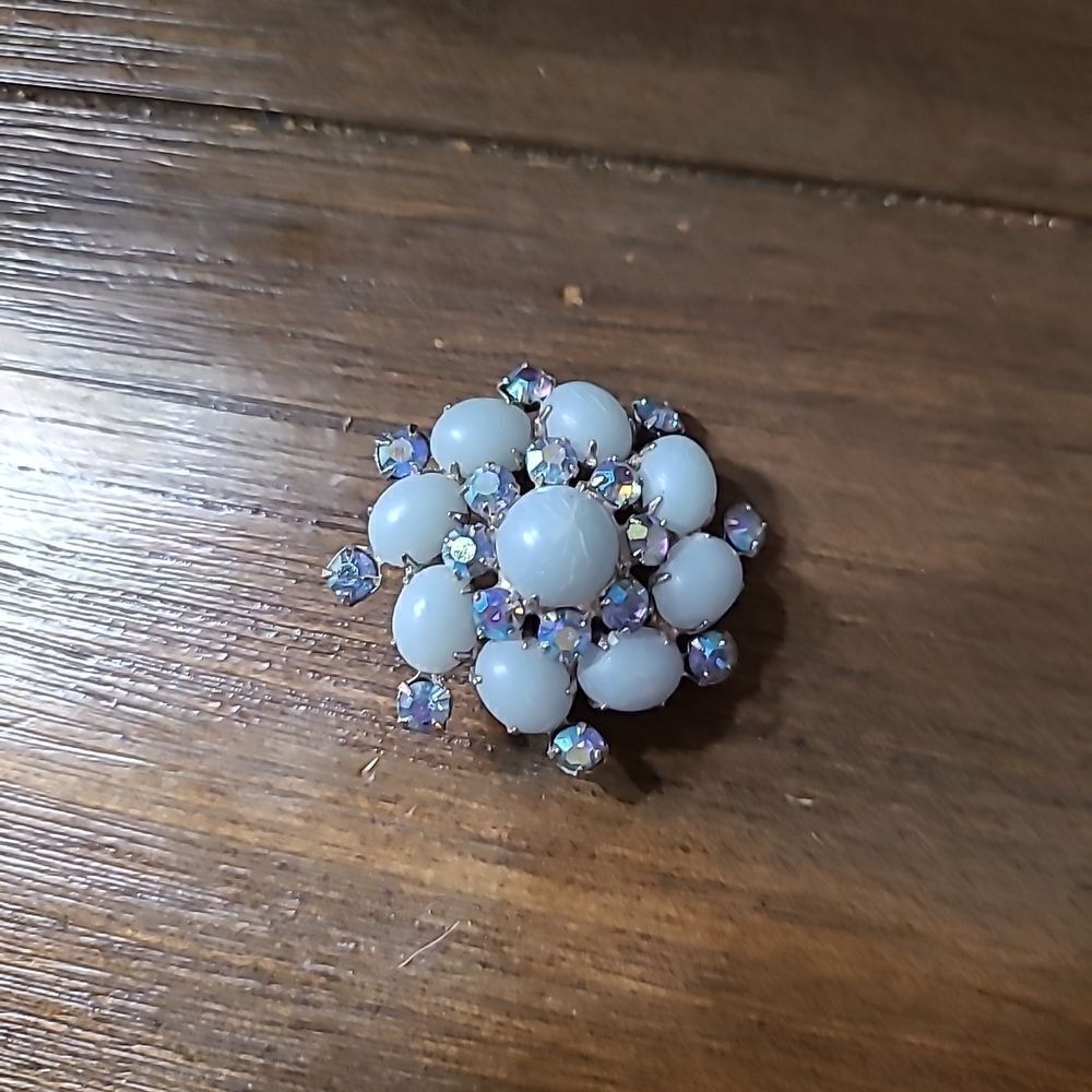Blue Cobochon Brooch